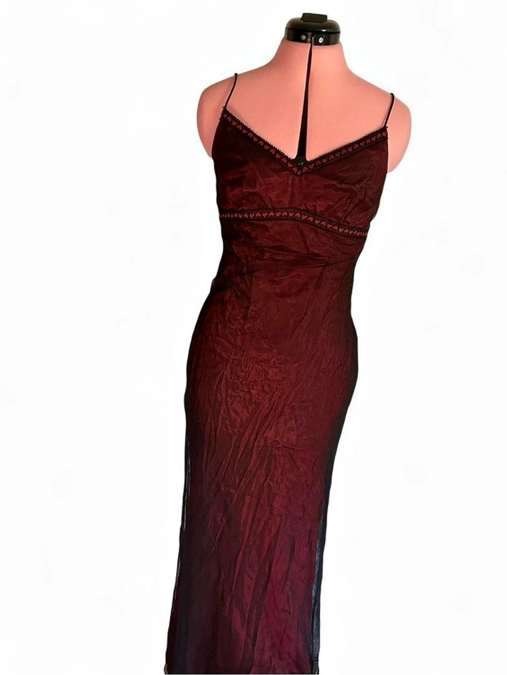 Vintage zum zum by Niki Livas Maxi formal Dress in Red & Black